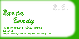 marta bardy business card